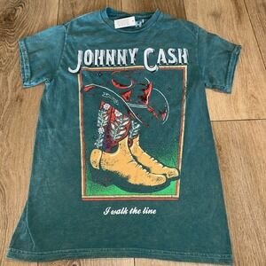 Johnny Cash Unisex Country Boots T-shirt Size Small Concert NEW